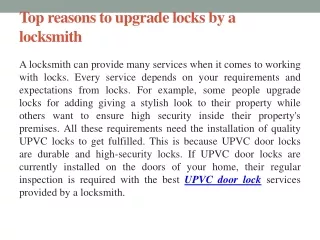 How find upvc door lock