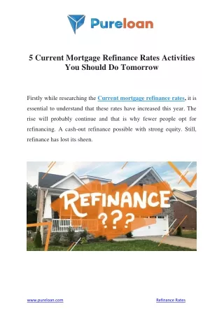 5-current-mortgage-refinance-rates-activities-you-should-do-tomorrow