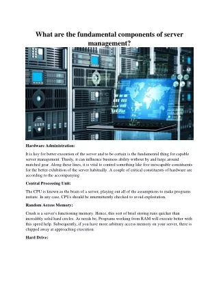 what are the fundamental components of server