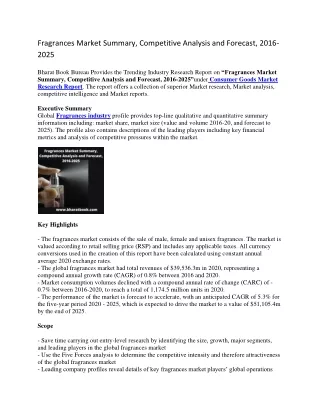 fragrances market summary competitive analysis