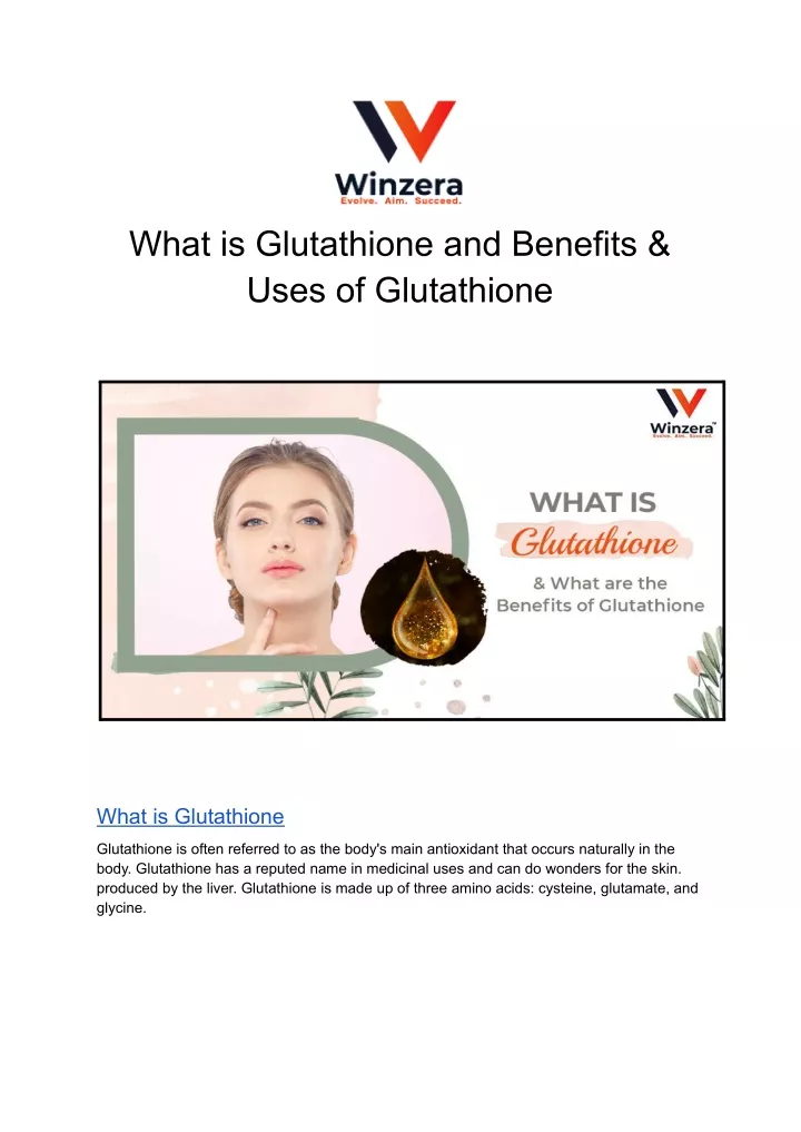 what is glutathione and benefits uses