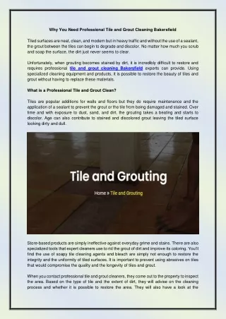why you need professional tile and grout cleaning