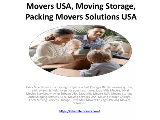 Moving Storage, Packing Movers Solutions USA