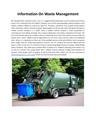 information on waste management