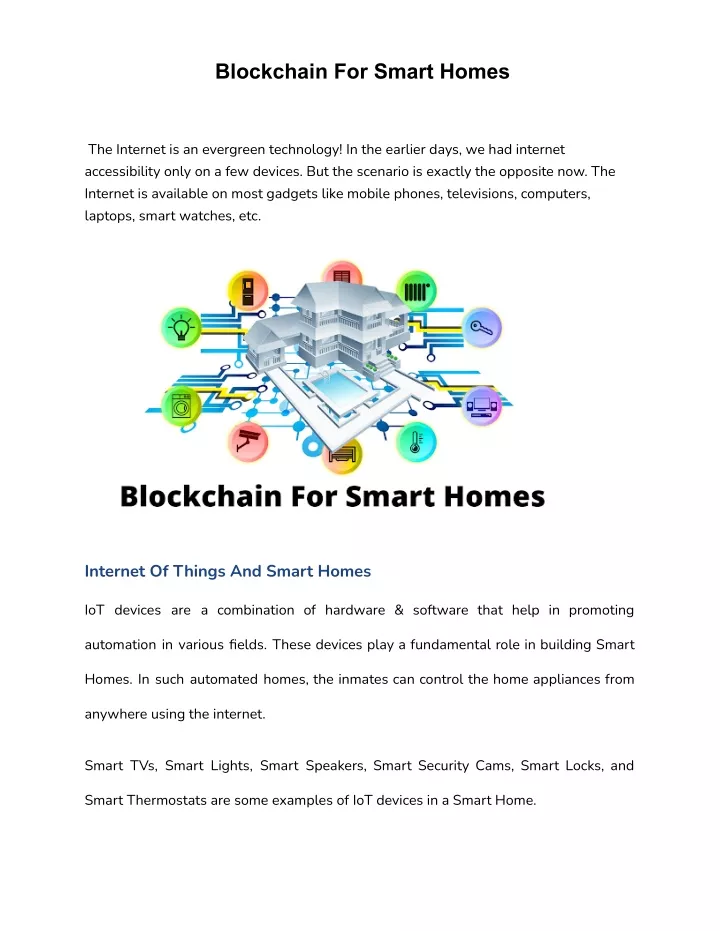 blockchain for smart homes