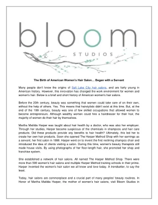 The Birth of American Women’s Hair Salon… Began with a Servant