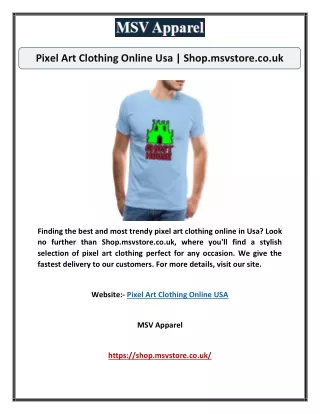 Finding the best and most trendy pixel art clothing online in Usa? Look no furth