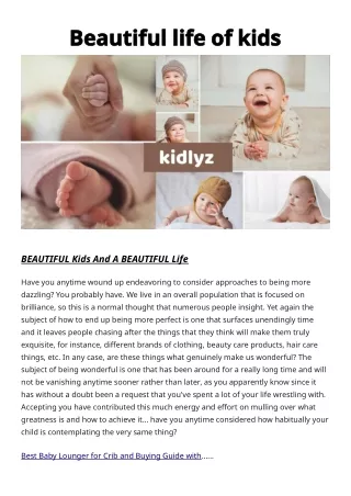beautiful life of kids beautiful life of kids