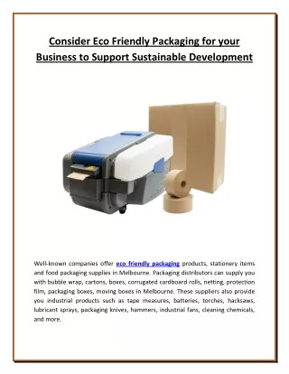 consider eco friendly packaging for your business