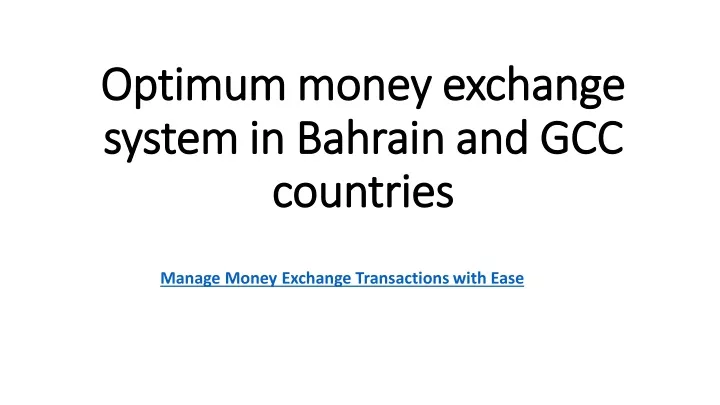 optimum money exchange optimum money exchange