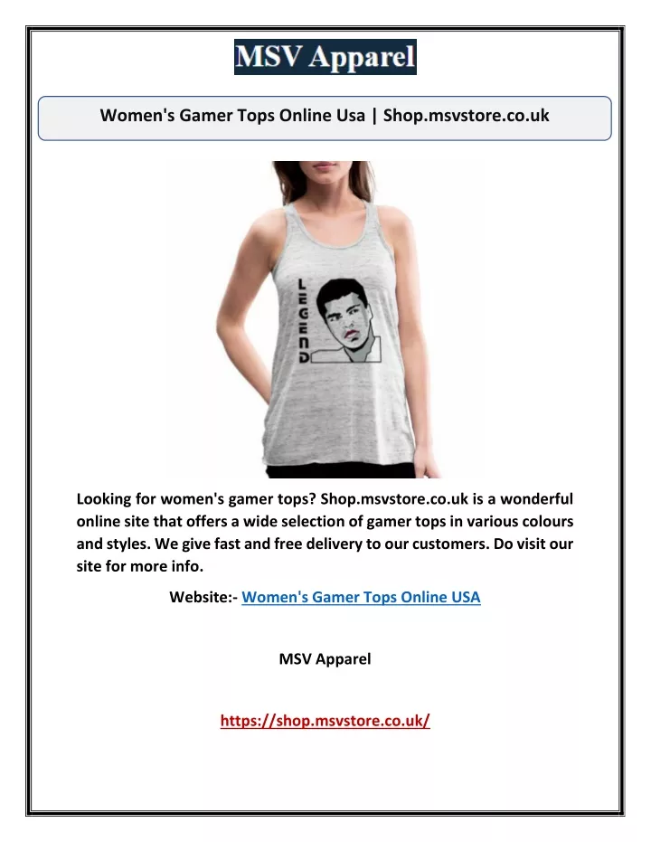 women s gamer tops online usa shop msvstore co uk