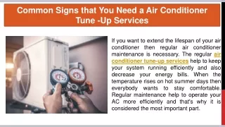common signs that you need a air conditioner tune