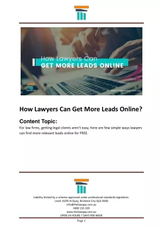 How Lawyers Can Get More Leads Online