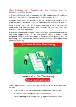 client satisfaction survey straightforwardly asks
