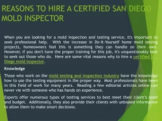 certified San Diego mold inspector
