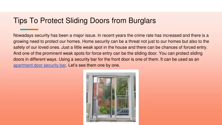 tips to protect sliding doors from burglars