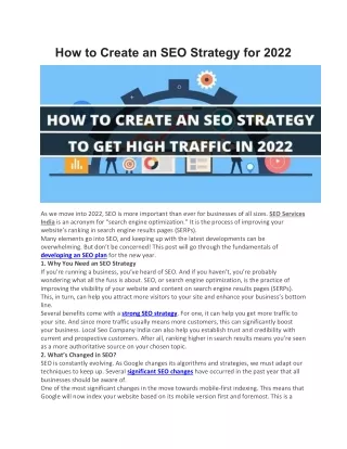 How to Create an SEO Strategy for 2022