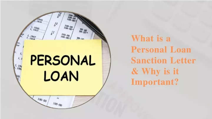 what is a personal loan sanction letter