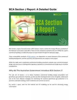 bca section j report a detailed guide