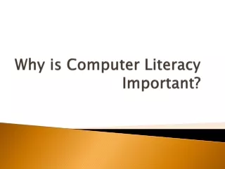 Why is Computer Literacy Important? ITCT Computer Education Franchise