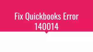 fix quickbooks error 140014