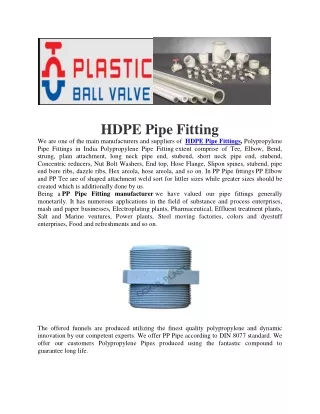 hdpe pipe fitting