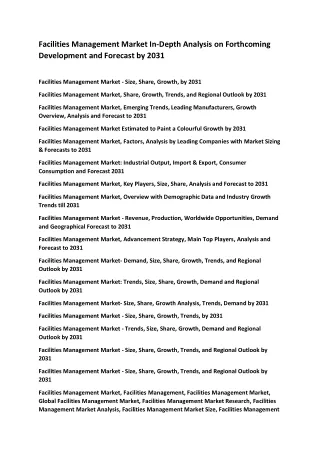 facilities management market in depth analysis