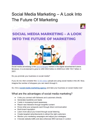 social media marketing a look into the future