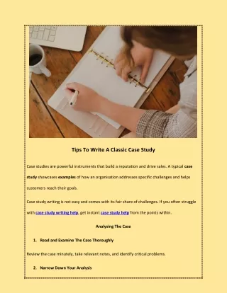 tips to write a classic case study