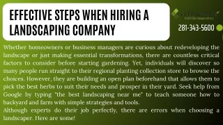 effective steps when hiring a landscaping company