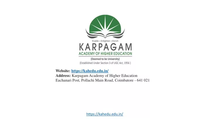 website https kahedu edu in address karpagam