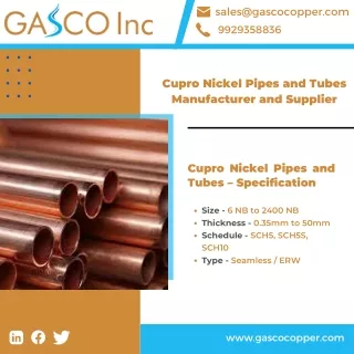 India's Leading Manufacturer of Cupro Nickel Pipes and Tubes