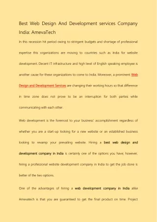 best web design and development services company