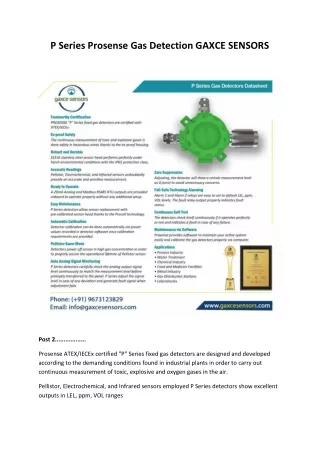 p series prosense gas detection gaxce sensors