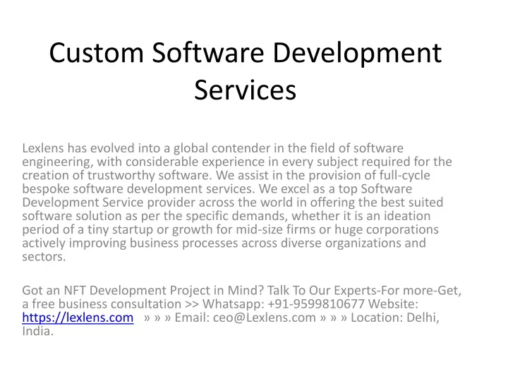 custom software development services