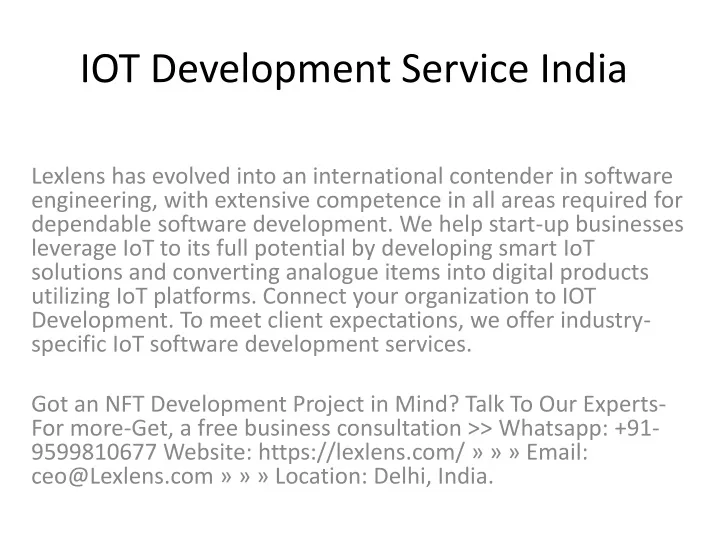 iot development service india