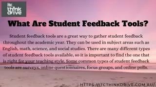 what are student feedback tools