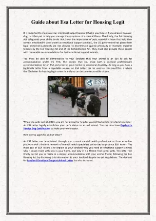 guide about esa letter for housing legit