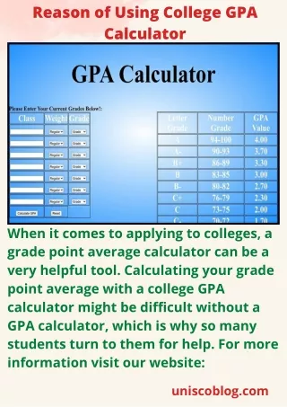 reason of using college gpa calculator
