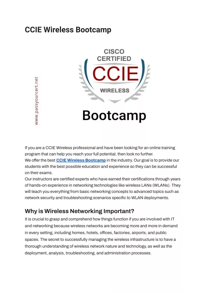 ccie wireless bootcamp