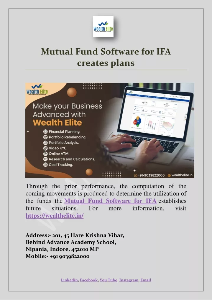 mutual fund software for ifa creates plans