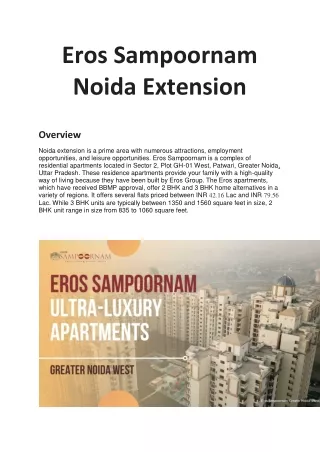 Eros Sampoornam Noida Extension