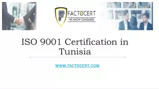 ISO 9001 Certification in Tunisia