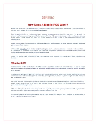 How Does A Mobile POS Work