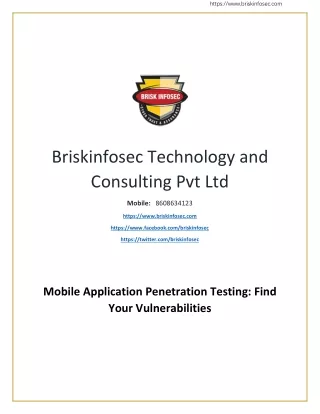 Mobile Application Penetration Testing