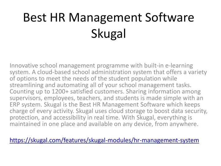 best hr management software skugal