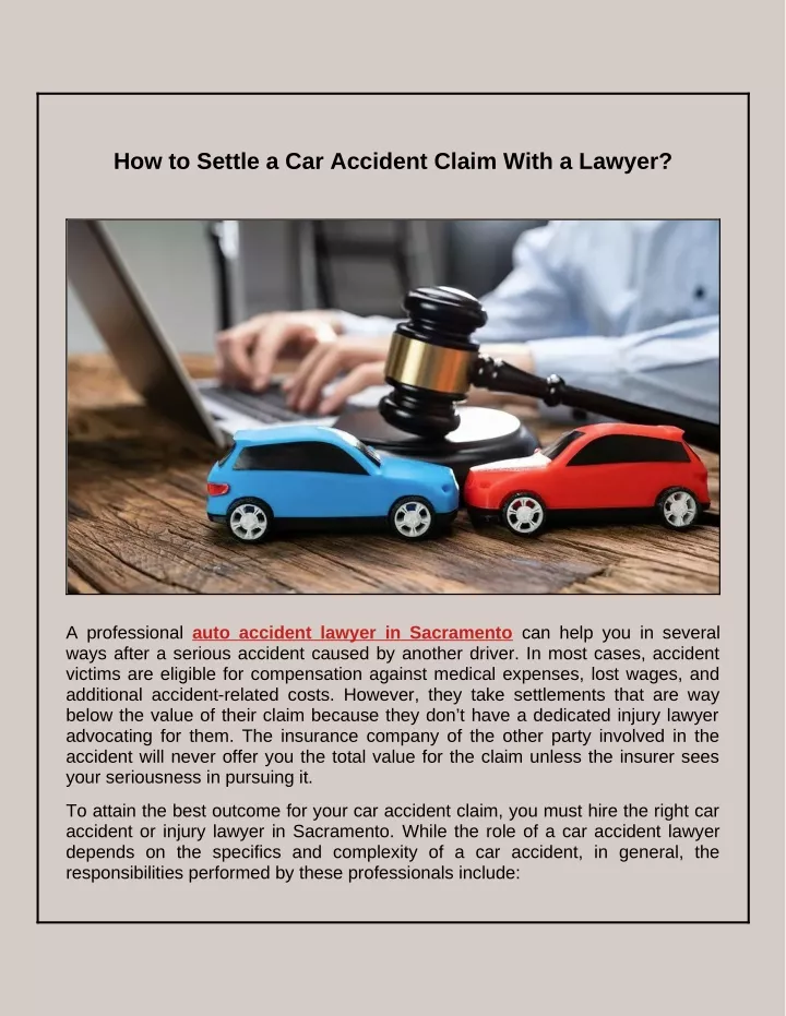 how to settle a car accident claim with a lawyer