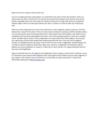 what to do if you suspect a casino scam site