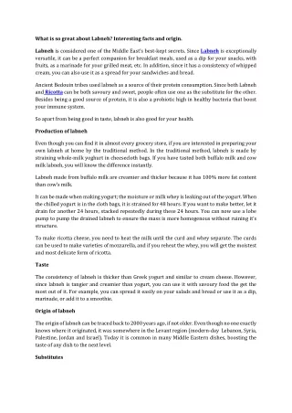 What is so great about Labneh_ Interesting facts and origin