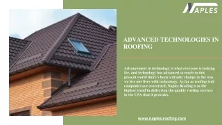 Advanced Technologies in Roofing